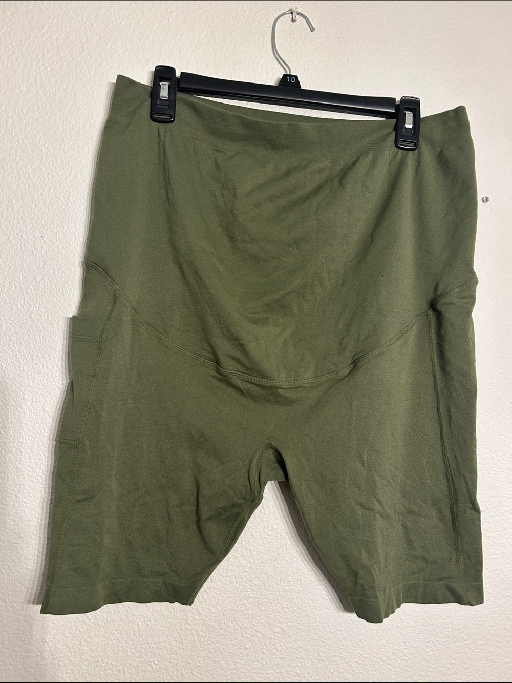 Olive Green Maternity Bike Shorts